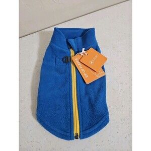 Gooby Zip Up Fleece Dog Coat Jacket Sweater Small Blue/Yellow L2